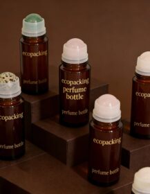 50ml Empty Glass Bottle Clear Essential Oil Bottle Unique with Gemstone Roller Ball
