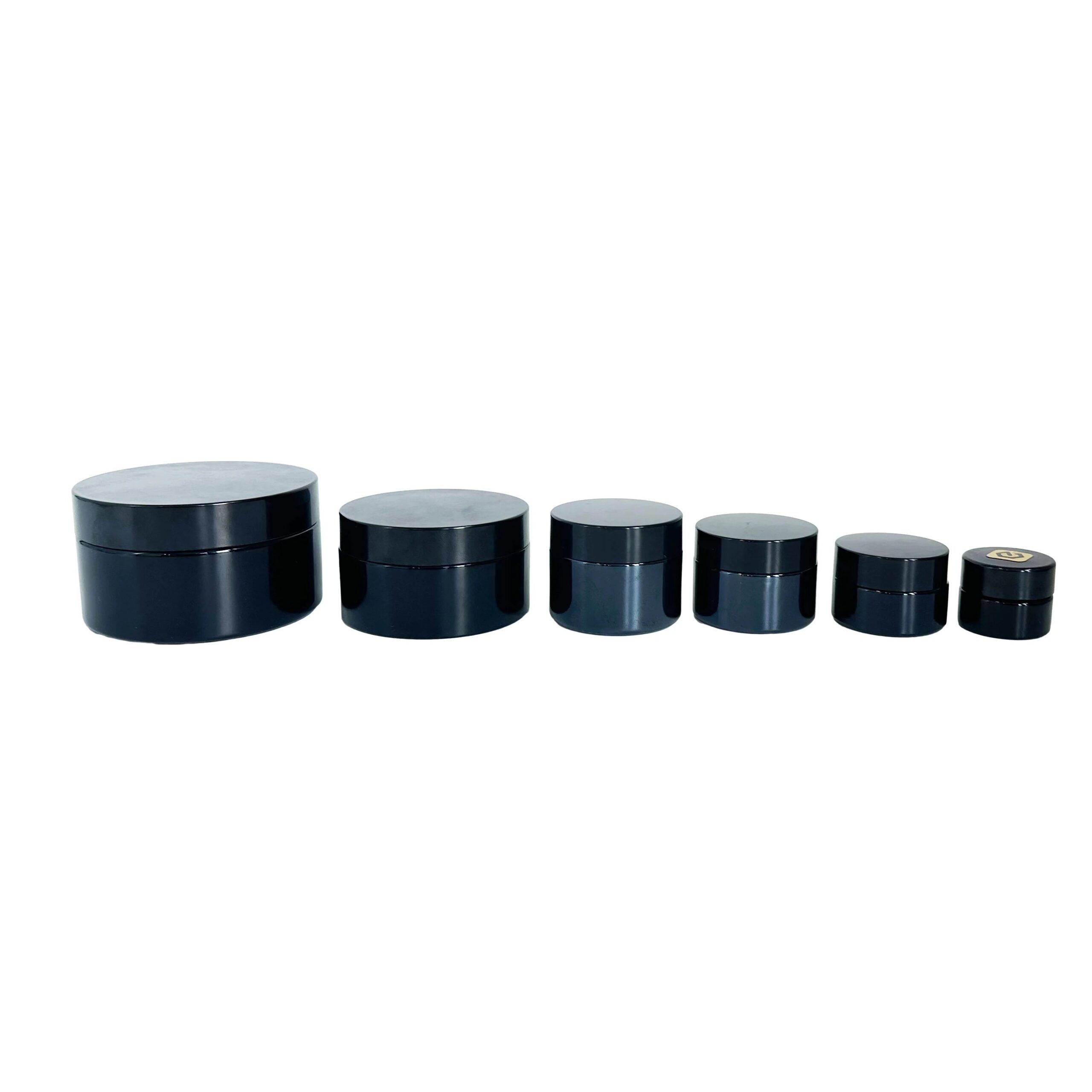5ml 15ml 30ml 50ml 100ml 200ml Luxury Black Uv Dark Violet Glass Cosmetic Cream Jar with Lid for Hair Wax Body Butter Candle