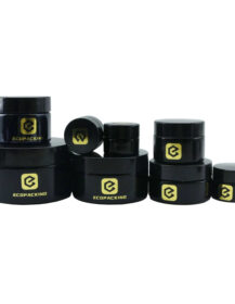 Wholesale Black Glass Jar 5g 15g 30g 50g 100g 200g Uv Glass Cosmetic Jars with Lids Wide Mouth Container