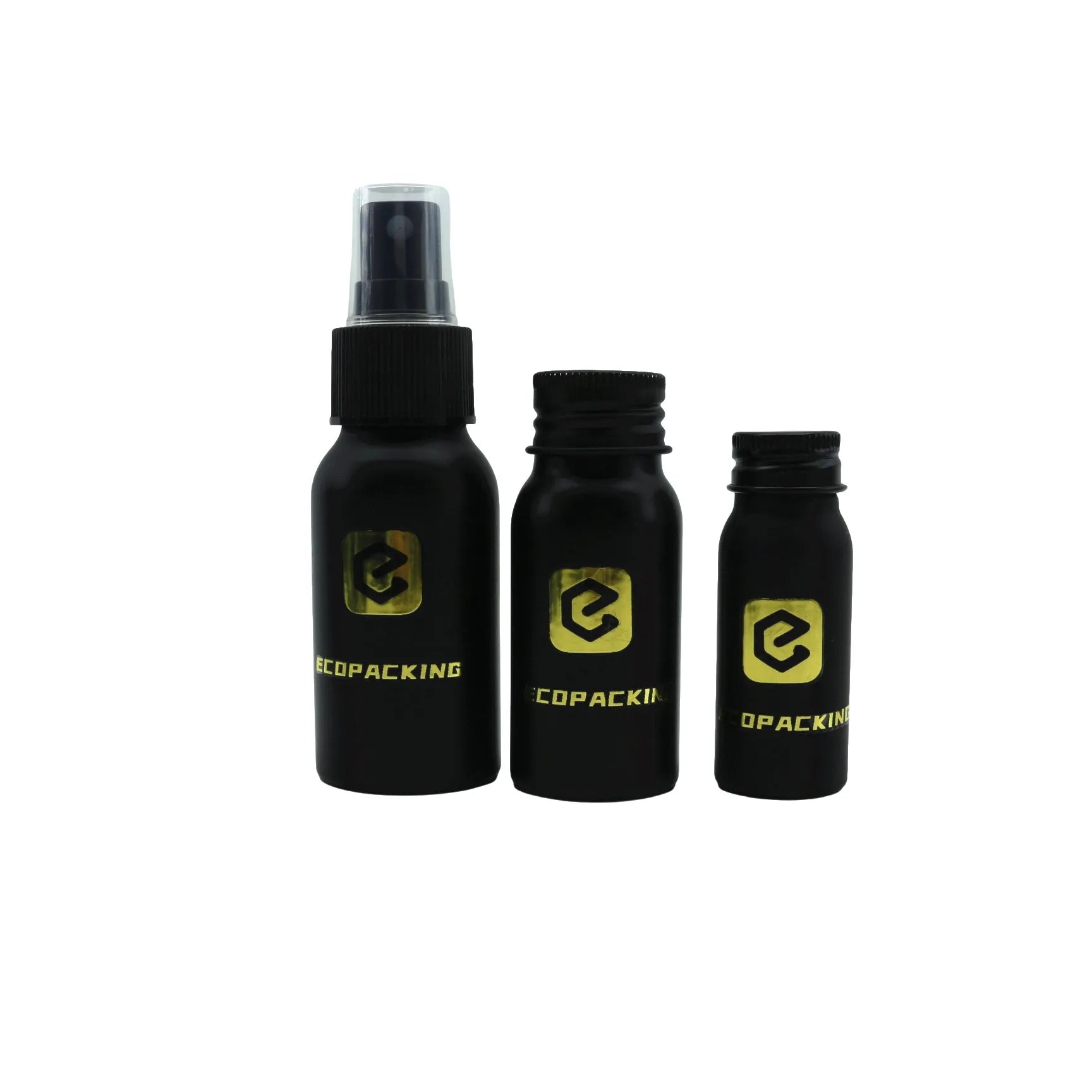 50ml 100ml 200ml 250ml Matte Black Aluminum Bottle with Screw Lid Empty Cosmetic Container - 图片 2