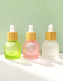 Empty Bamboo Cap 10ml Unique Glass Dropper Bottle for Essential Oil Skin Care Packaging