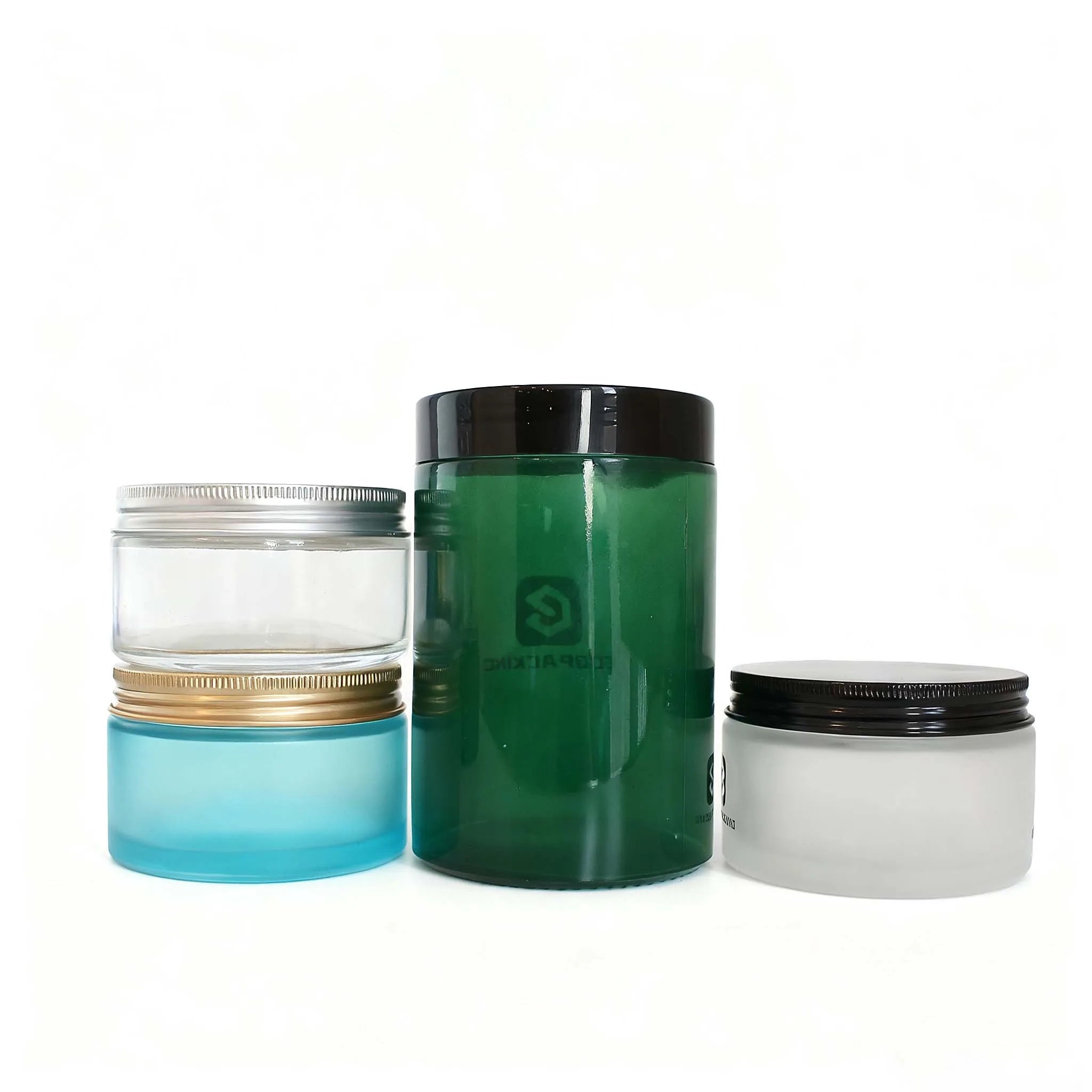 Body Butters Face Cream Frosted Large 200g 16oz Frosted Glass Jar with Lid Packaging