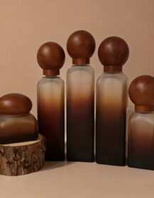 Custom Round Glass Pump Serum Bottle & Cream Jar Set with Screw Cap Water Transfer Printing Matte Finish