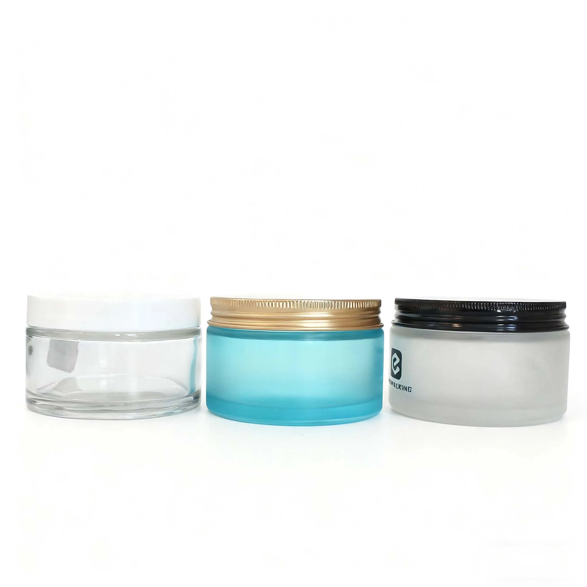 Body Butters Face Cream Frosted Large 200g 16oz Frosted Glass Jar with Lid Packaging - 图片 6