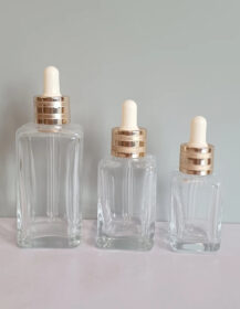 Wholesale clear Square Glass Dropper Perfume Serum Bottles 100ml 50ml 30ml Cosmetic Glass Bottles for Essential Oils