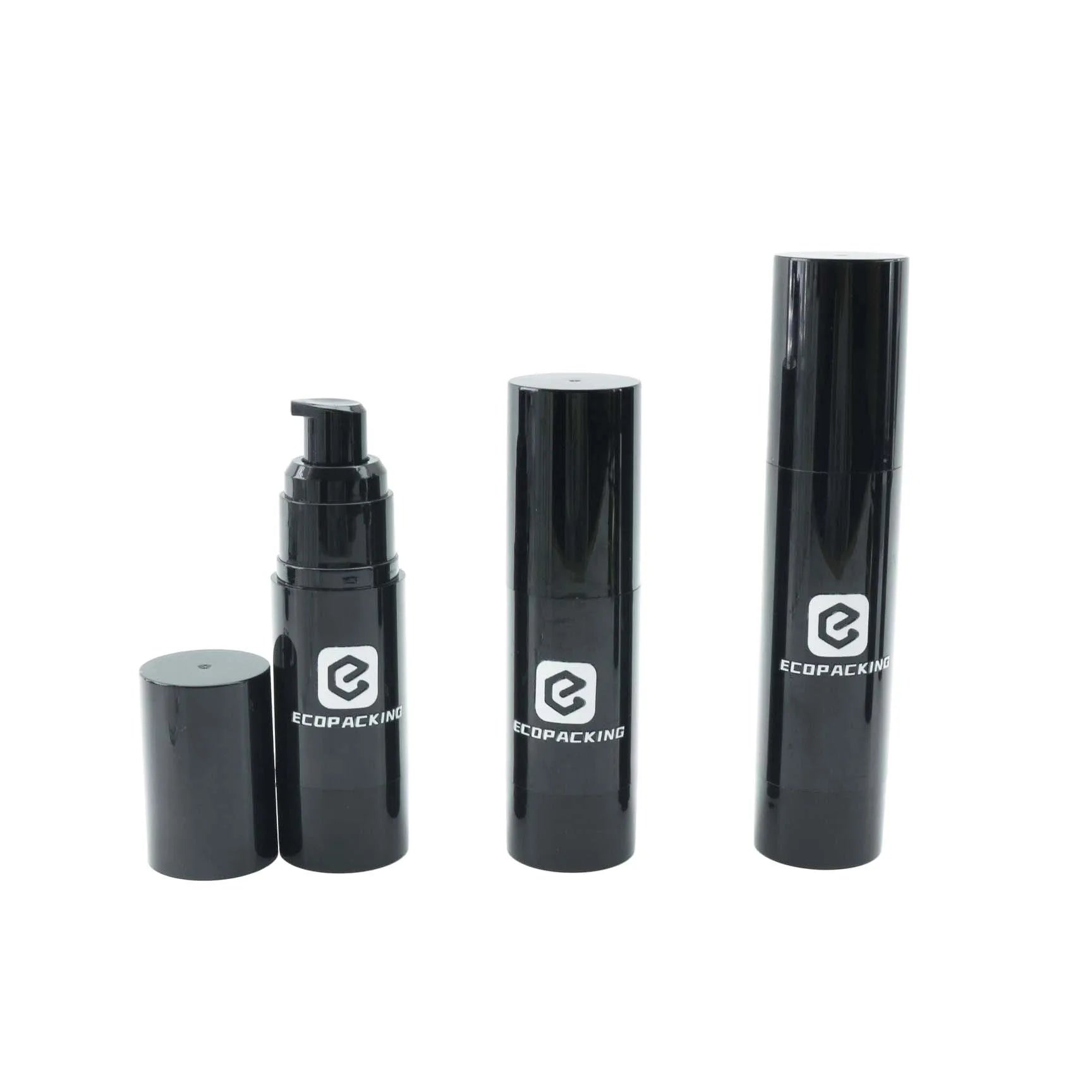 Luxury 15ml 30ml 50ml Black Airless Pump Bottle Customized Face Serum Skin Care Packaging - 图片 2
