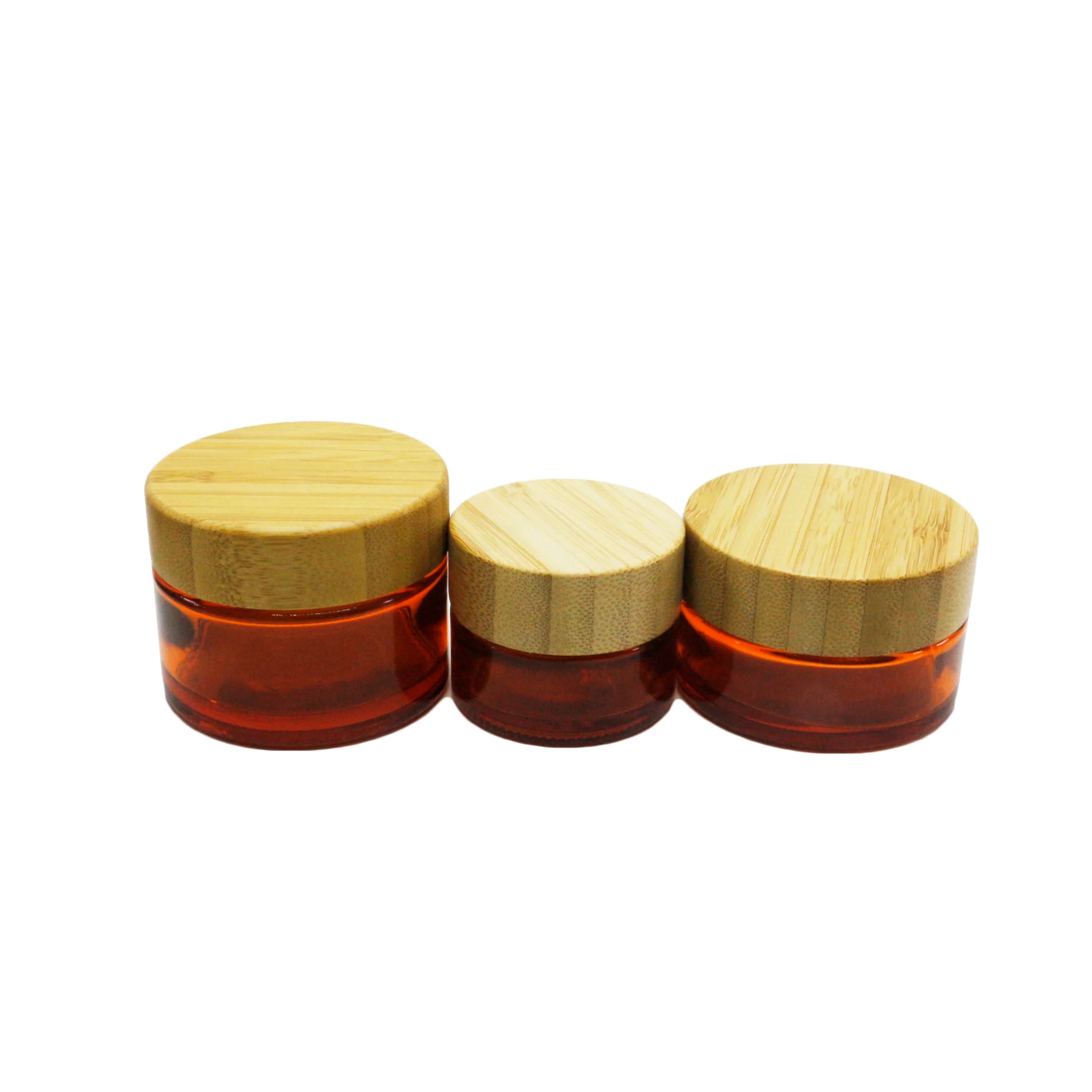 High Quality Wholesale Cosmetic 250ml 8oz Frosted Clear Amber Black Cream Glass Jar With Bamboo Lid - 图片 7