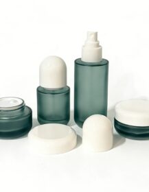 Empty Frosted Green Glass Cosmetic Bottles 30ml 50ml 100ml 120ml Skincare Pump Lotion Cream Pump Convenient Packaging  888J