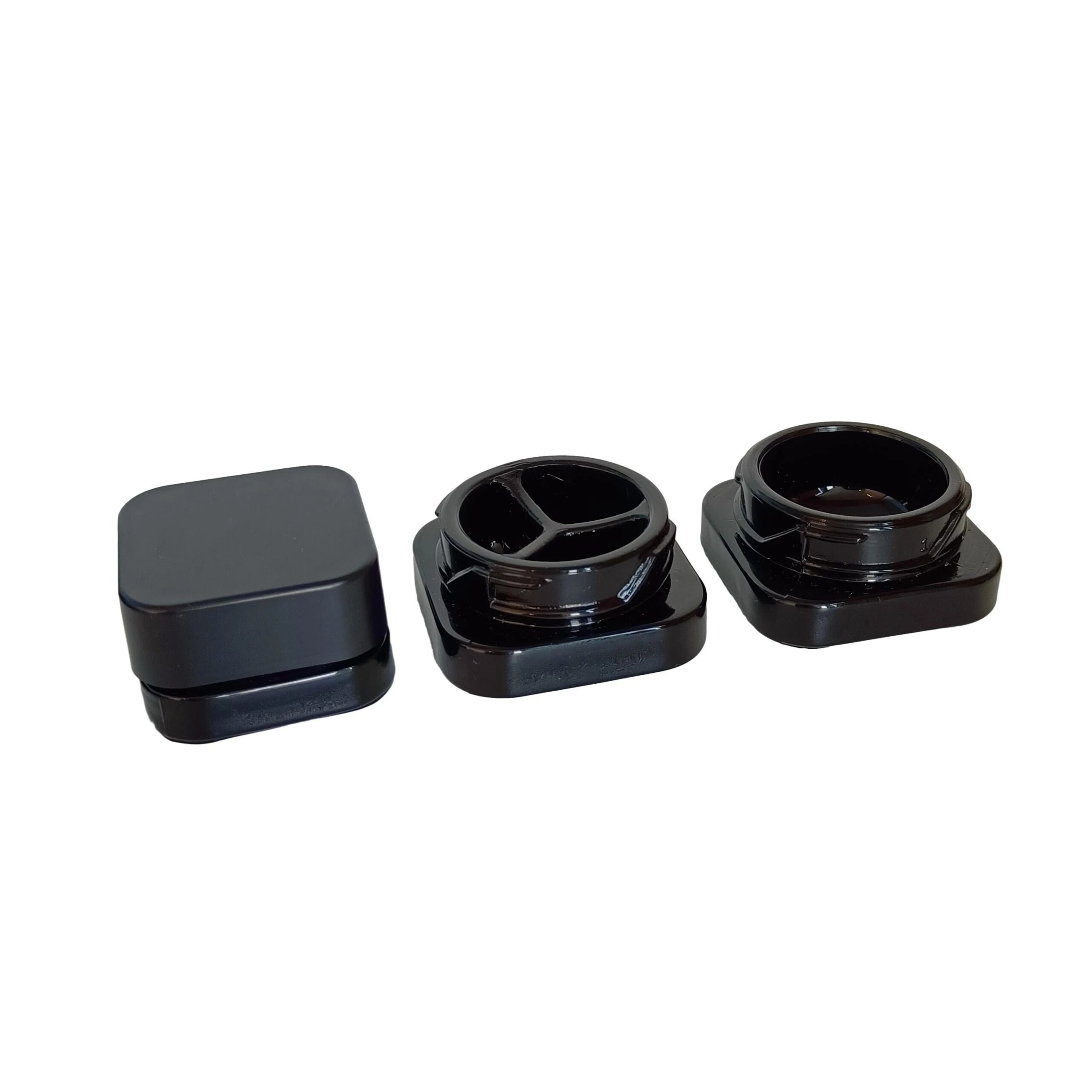 Child Resistant Glass Jar 3ml 5ml 7ml Luxury Thick Bottom Black Violet Circular Concentrate Jar Uv Glass Jar with Lids - 图片 2
