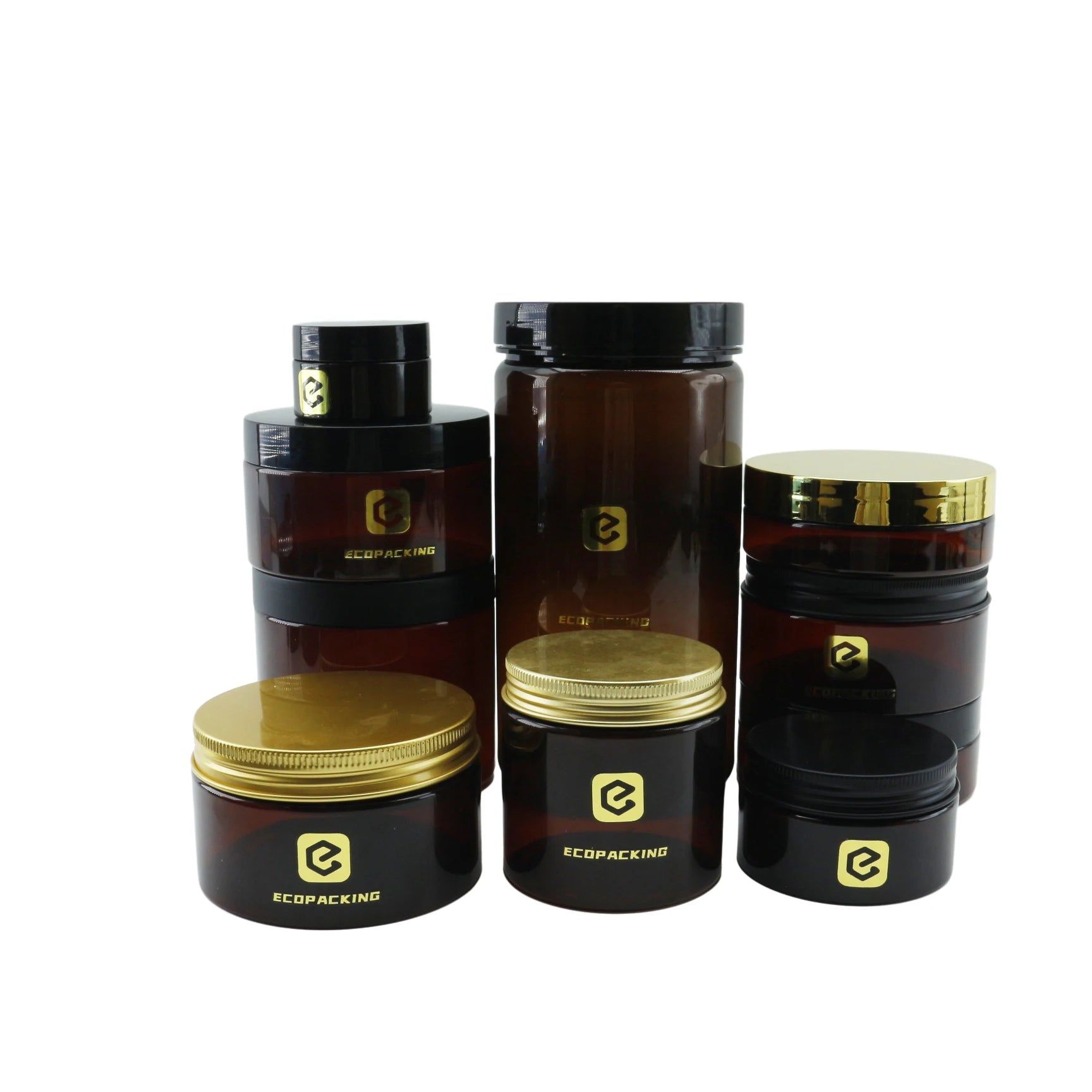 30ml 50ml 60ml 80ml 100ml 120ml 150ml 200ml 250ml 300ml 500ml 1000ml Food Grade Amber Brown Plastic Pet Jar with Lid