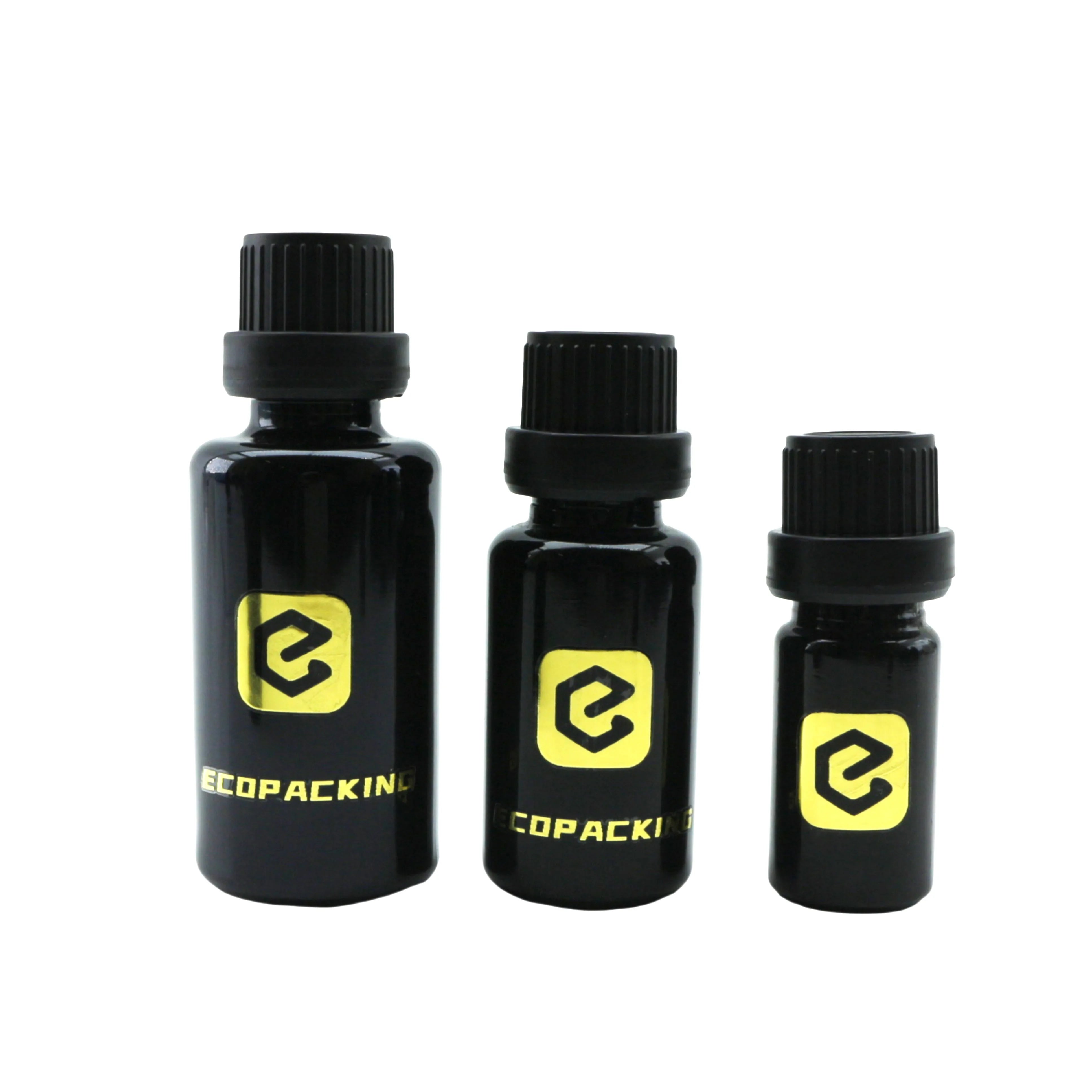 Cosmetic Lotion Pump Glass Dropper Bottle Dark Violet Black Luxury for Skin Care Essential Oil Serum Packaging - 图片 5