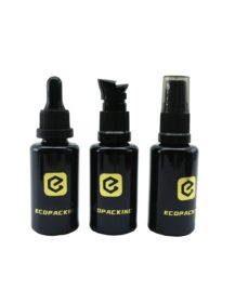 UV Black Facial Serum Oil  Dropper Bottle Pump Spray Dark Violet Glass Bottle