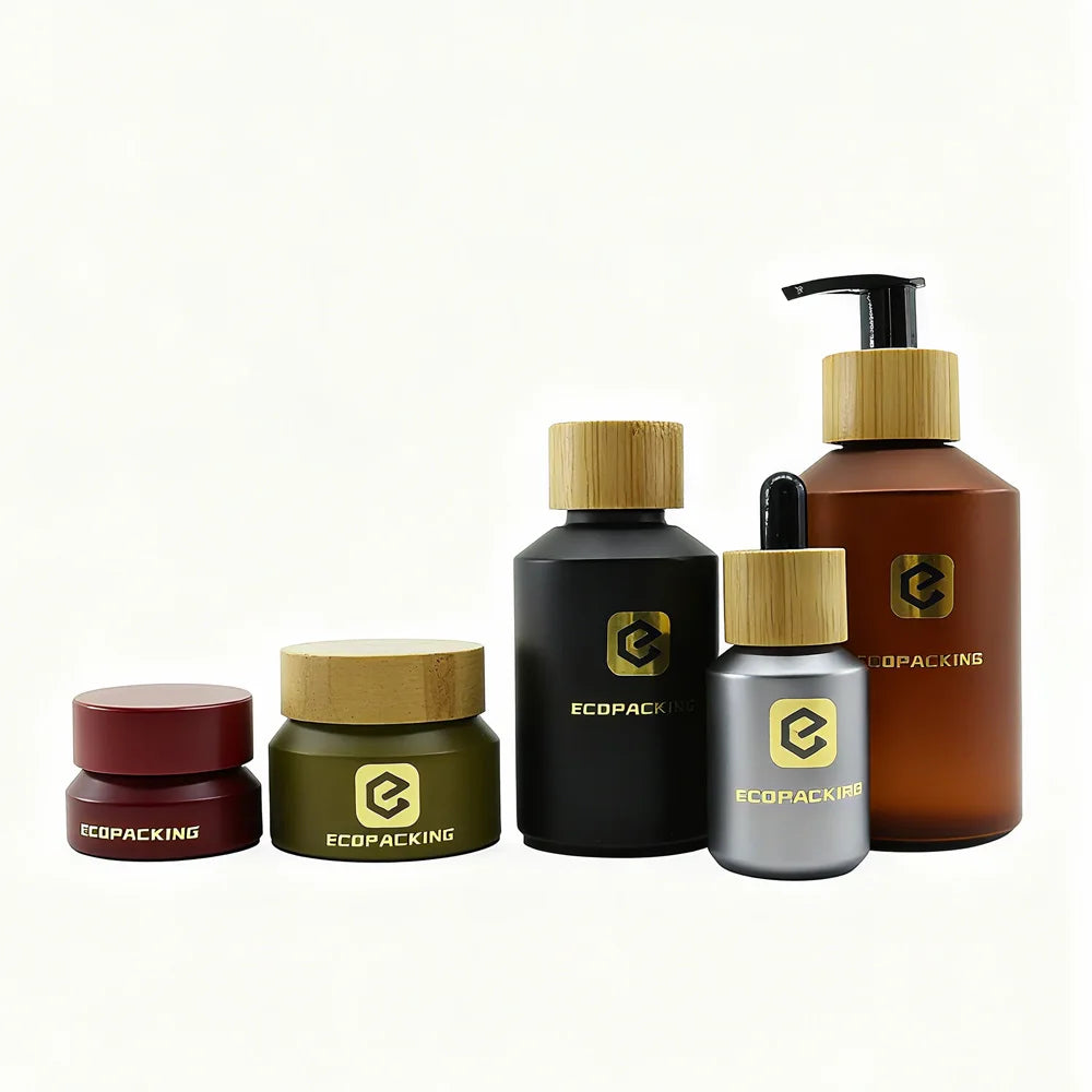 Cosmetic Slanted Shoulder Lotion Bottle 5/15/30/50/120ml Custom Color Set Glass Lotion Pump Bottle for Mascara - 图片 4