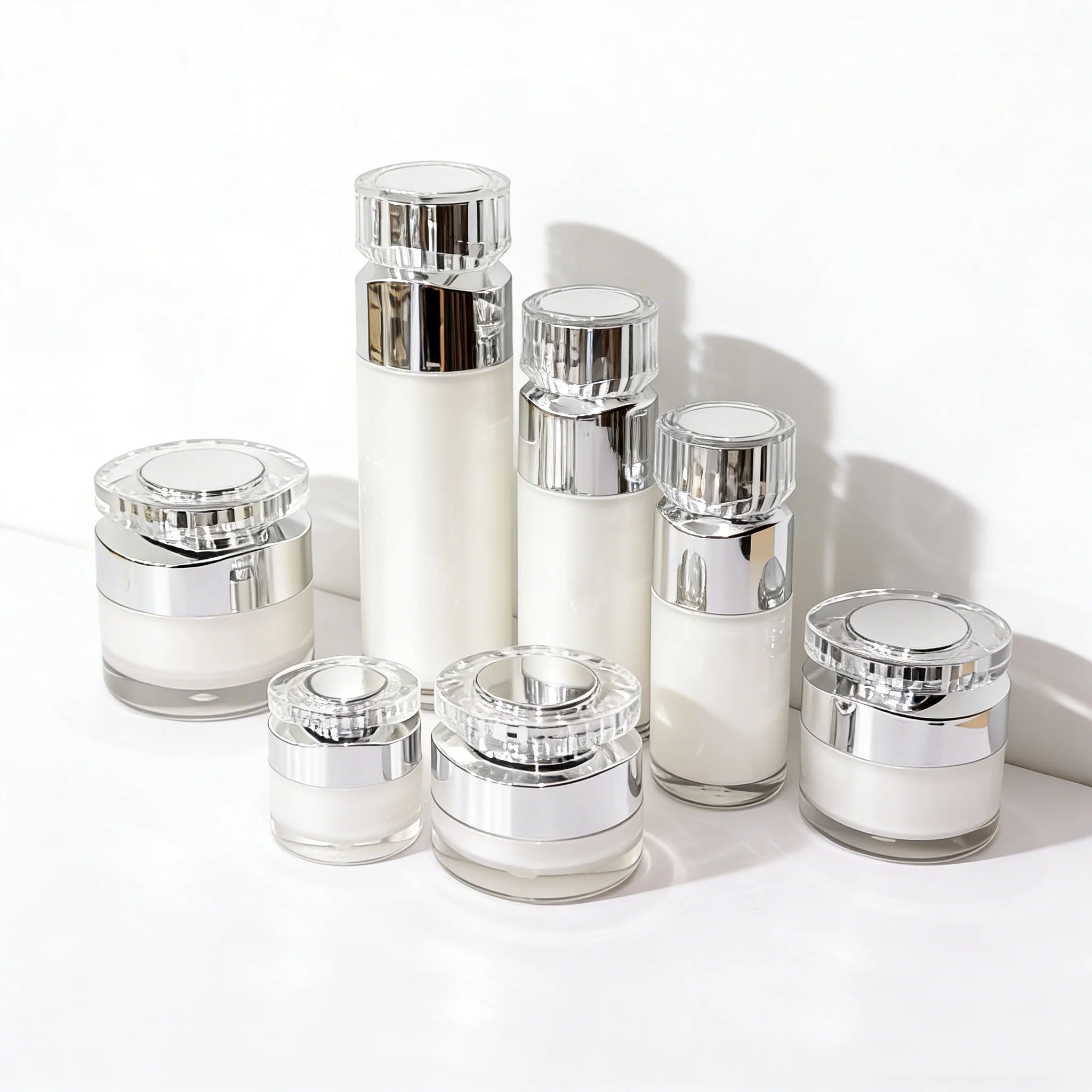 Luxury Acrylic Airless Pump Bottle 15ml 30ml 50ml 100ml 120ml Empty Eye Cream Jar 15g 30g 50g with Lid - 图片 6