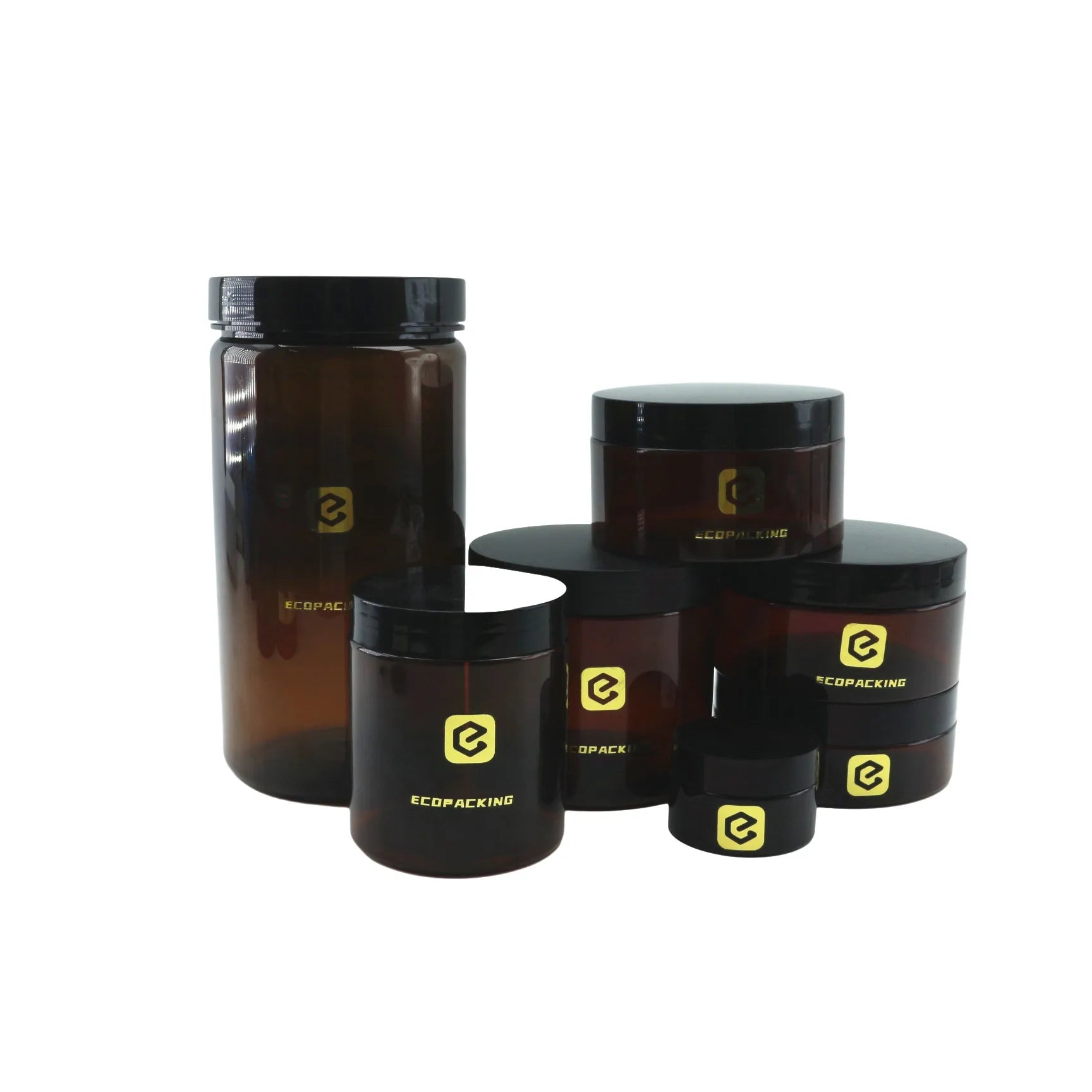 Luxury Custom Logo 50ml 100ml 200ml 250ml 300ml 500ml PET Plastic Face Body Cream Cosmetic Container Jars with Lid - 图片 5
