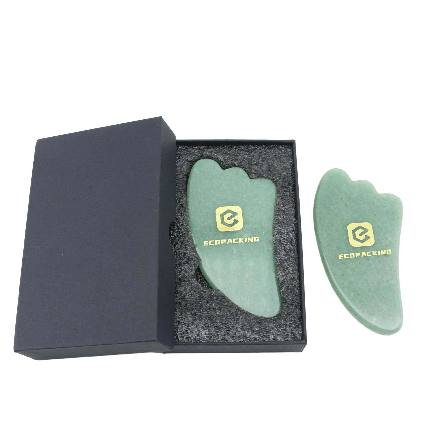 100% Natural Pure Rose Quartz Jade Gua Sha Massage Tool Gemstone Skincare Roller Crystal Guasha Scraper - 图片 2