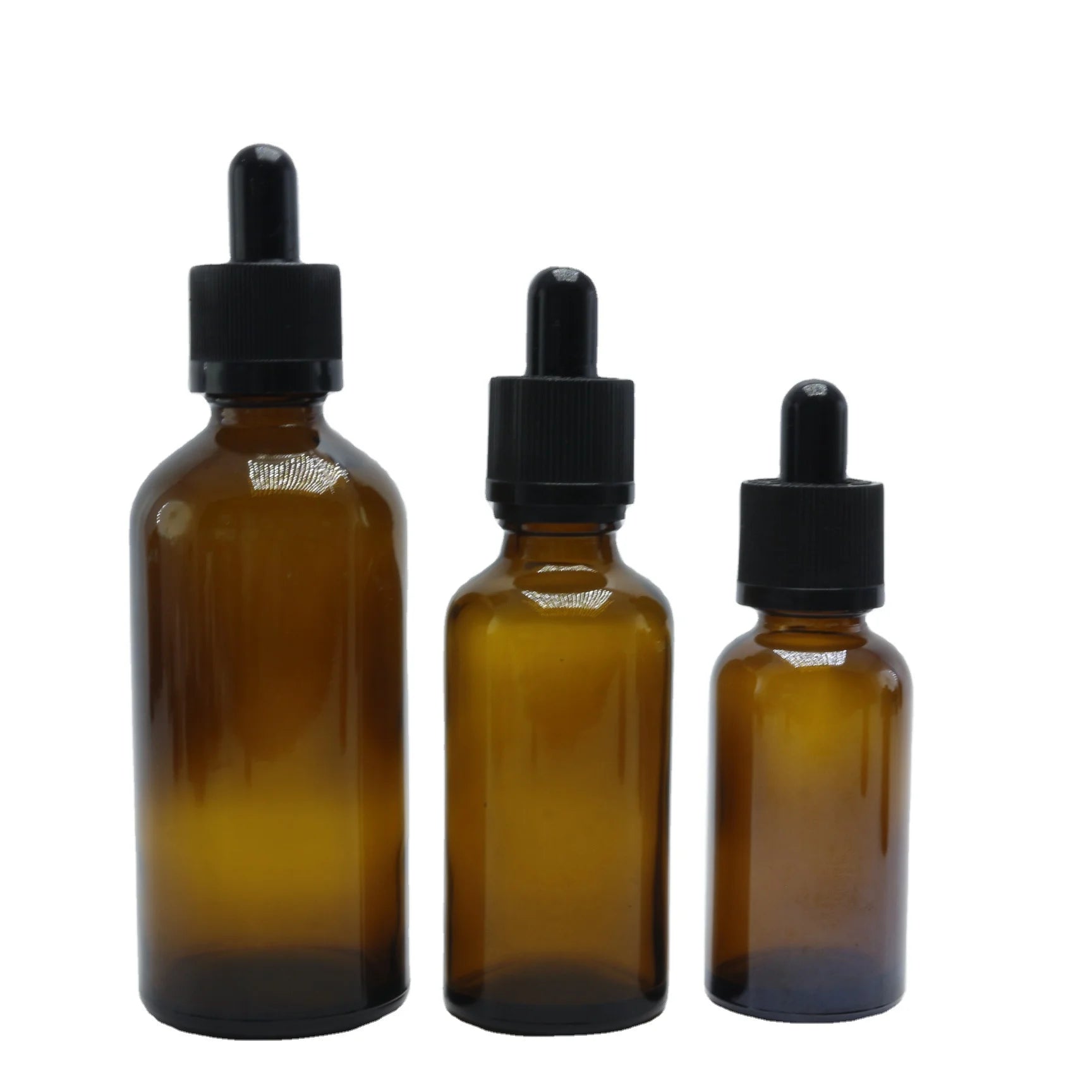 Wholesale 5ml 10ml 15ml 20ml 30ml 50ml 100ml Amber Glass Essential Oil Bottle with Plastic Dropper - 图片 3