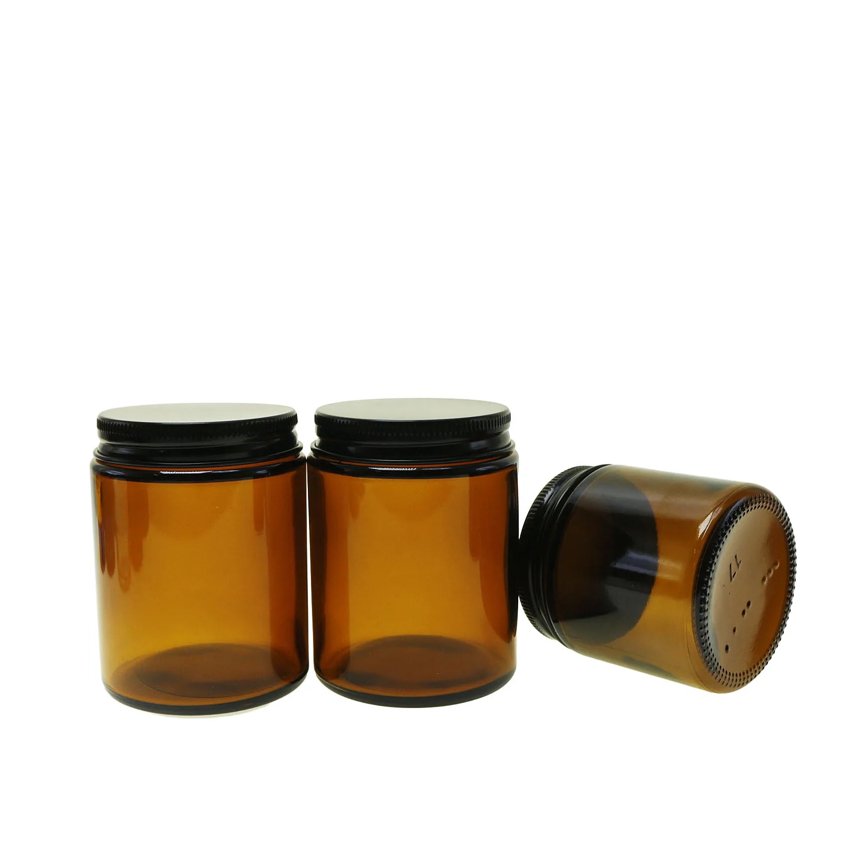 Wide Mouth Cosmetic Round Amber Glass Jar 200ml 250ml 500ml for Candle Packaging - 图片 2