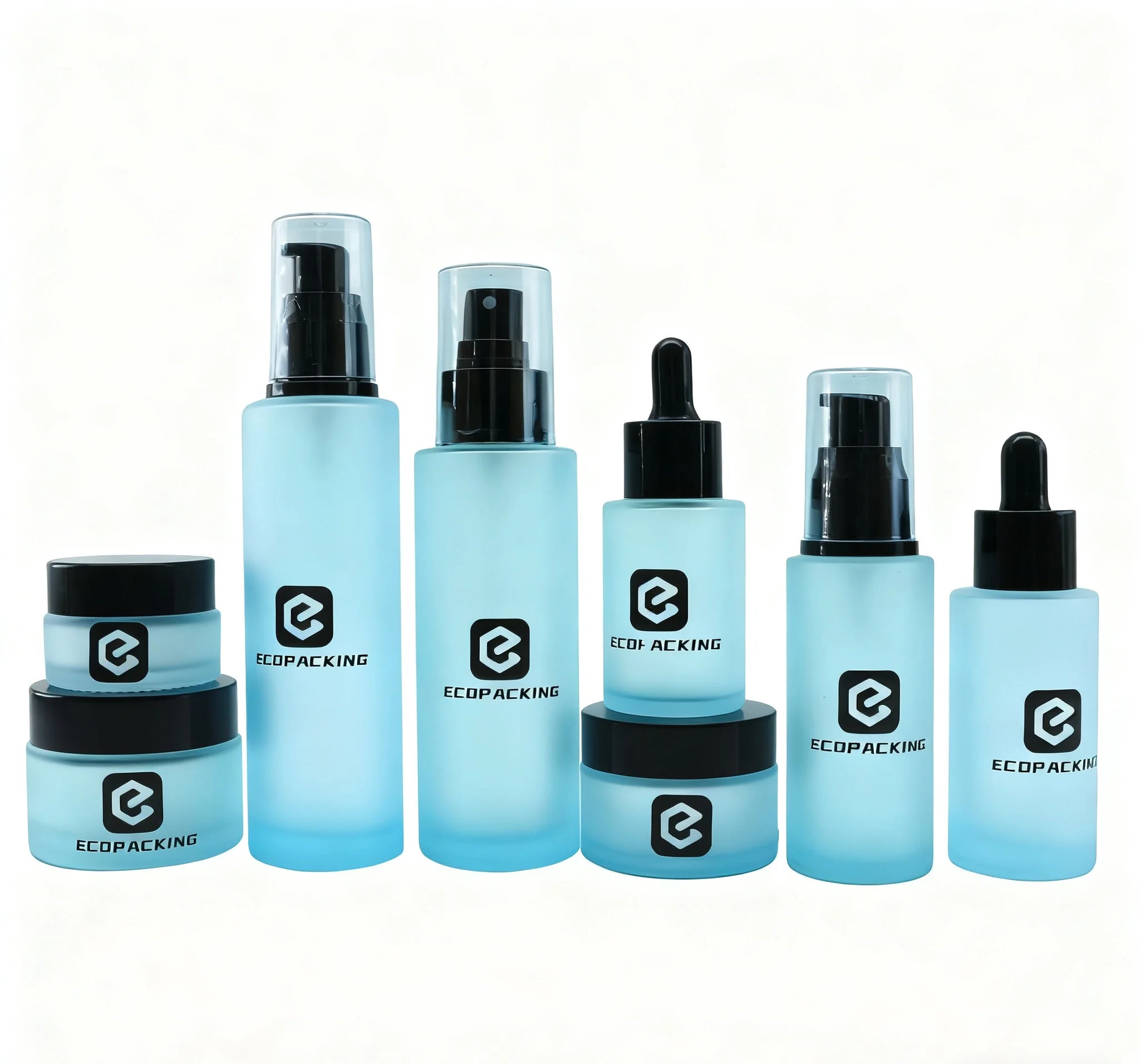 Customized Cosmetics Set Bottle 30ml 100ml 50g Dropper Oil Bottle with Pump Head Glass Bottle - 图片 4