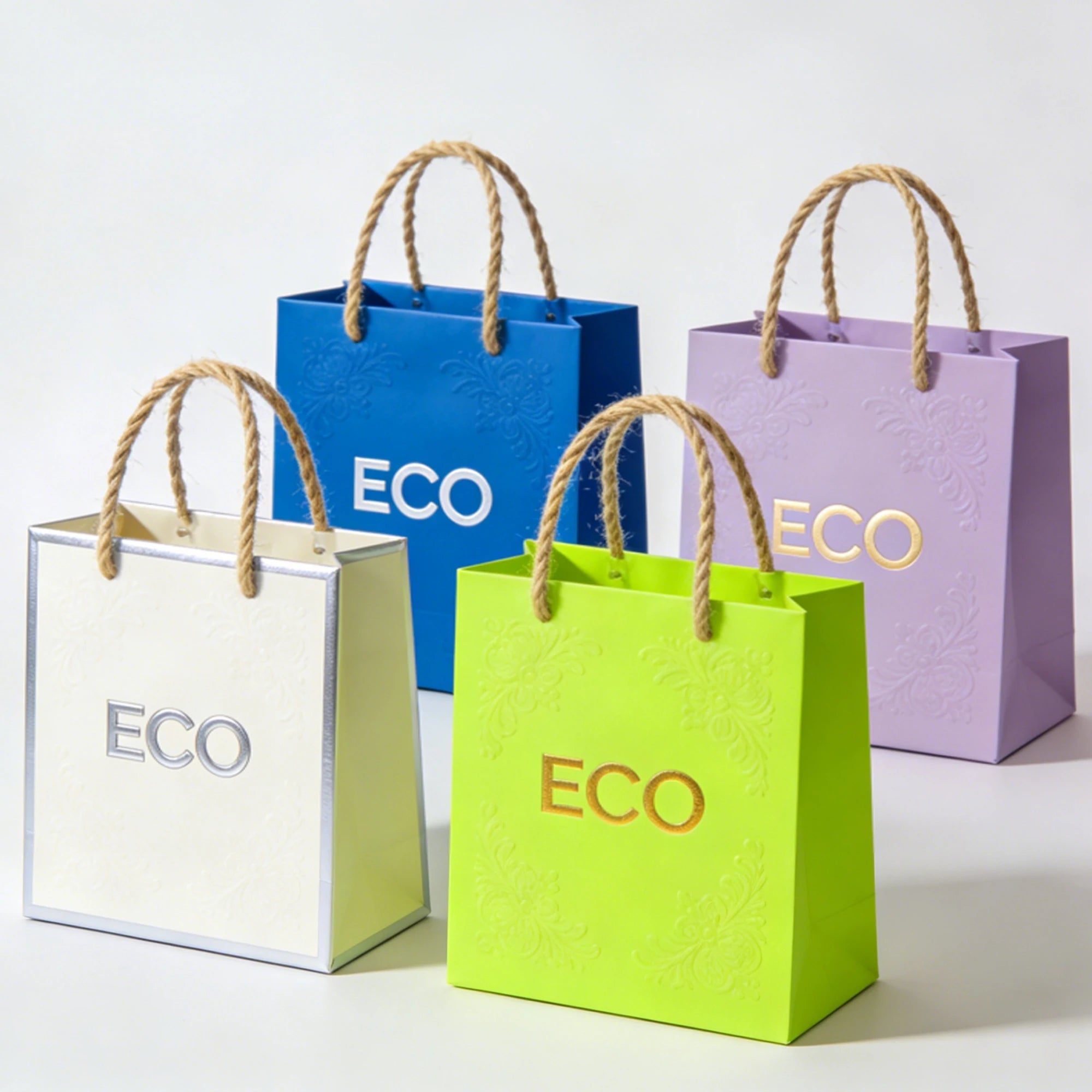 Eco Friendly Biodegradable Recyclable Paperboard Shopping Bag with Handle for Supermarket Retail Packaging and Gift Wrapping 88J - 图片 6