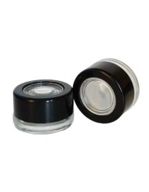 Small Concentrate Dry Flower Stash Smellproof Food Tea Glass Jar with Childproof Magnifier Lid 5ml 30ml 60ml 90ml
