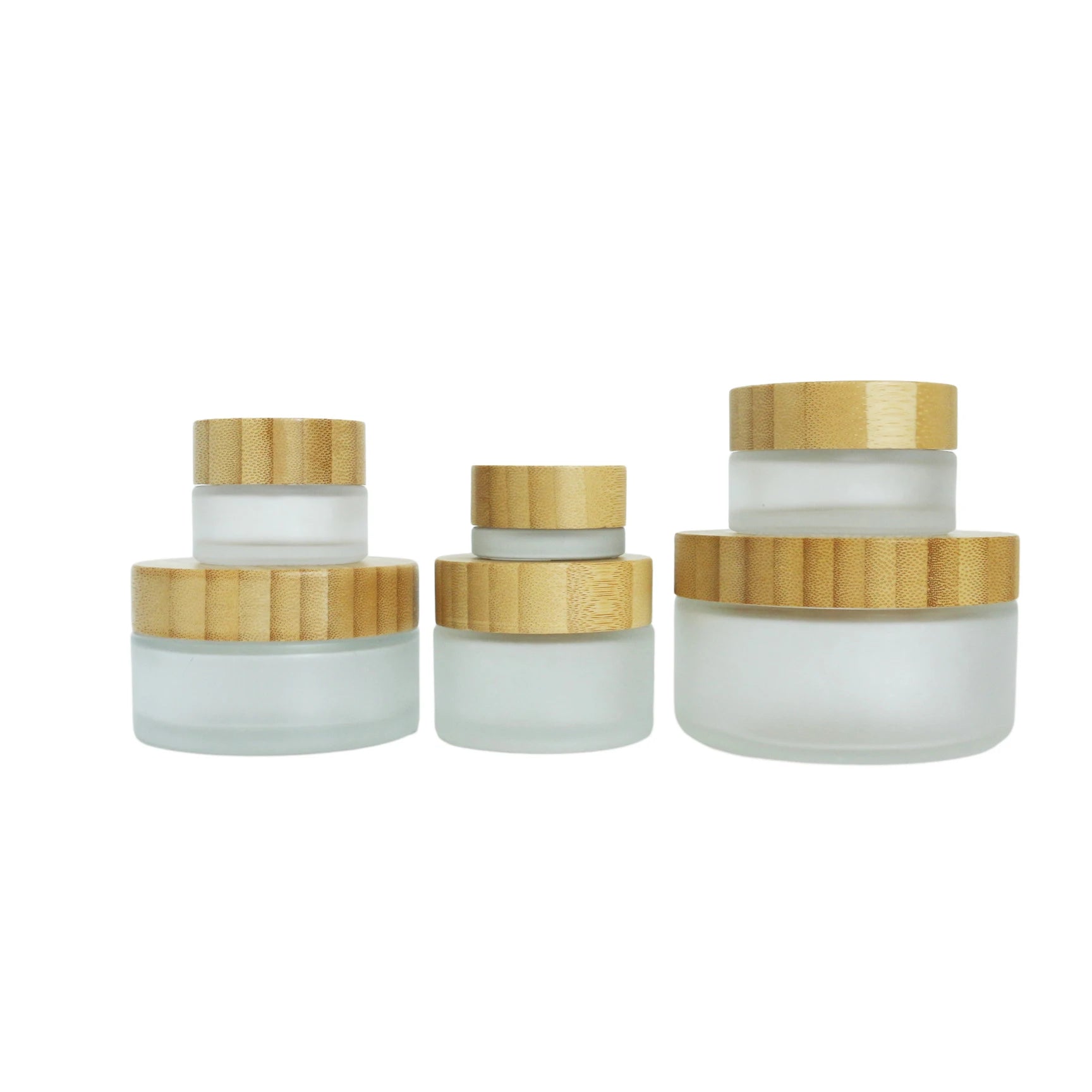 5ml 10ml 15ml 30ml 50ml 100ml 200ml Amber Black Green Blue Cosmetic Glass Jar with Bamboo Lid for Body Balm Face Cream B8888 - 图片 5