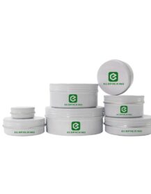 White Aluminum Tin 15ml 0.5oz 1oz 30ml 60ml 2oz 100ml 250ml 8oz Aluminum Jar  Body Butter Containers