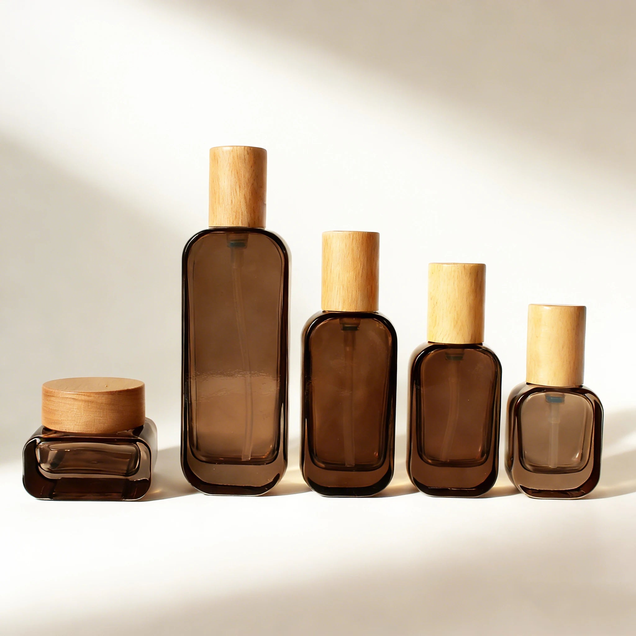 Luxury Custom Amber Glass Pump Spray Bottle for Hair Oil Perfume Essential Oil Lotion 20ml 30ml 50ml 100ml 120ml - 图片 3