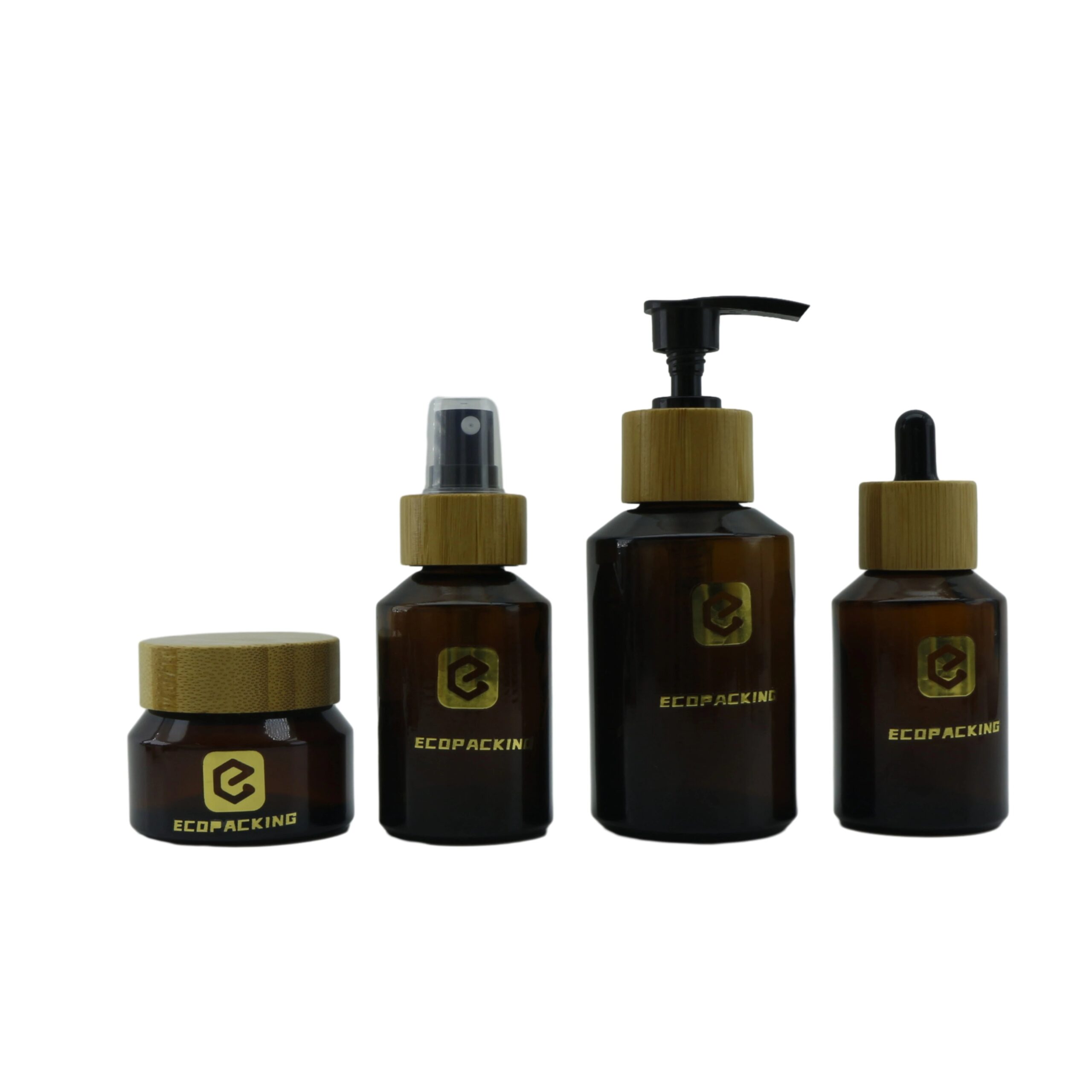 Cosmetic Packaging 30ml 60ml 100ml 120ml Slant Shoulder Frosted Black Glass Dropper Bottle Serum With Pump - 图片 2