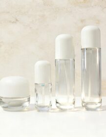 Eco-Friendly Empty Glass Lotion Pump Bottle Cream Jar Custom White Cap Cosmetic Container