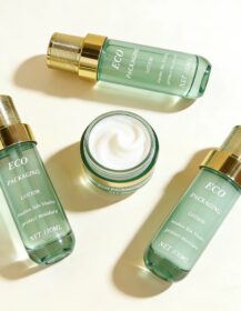 Luxury Ecological Skin Care Glass Cosmetic Packaging Pump Bottle Water Emulsion Essence Face Cream Packaging