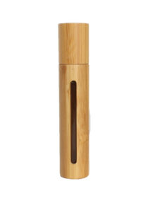 Eco Friendly 5ml 10ml 15ml 50ml Round Shaped Bamboo Roll on Bottles Empty Perfume Oil Glass Roller Ball Bottles With Window