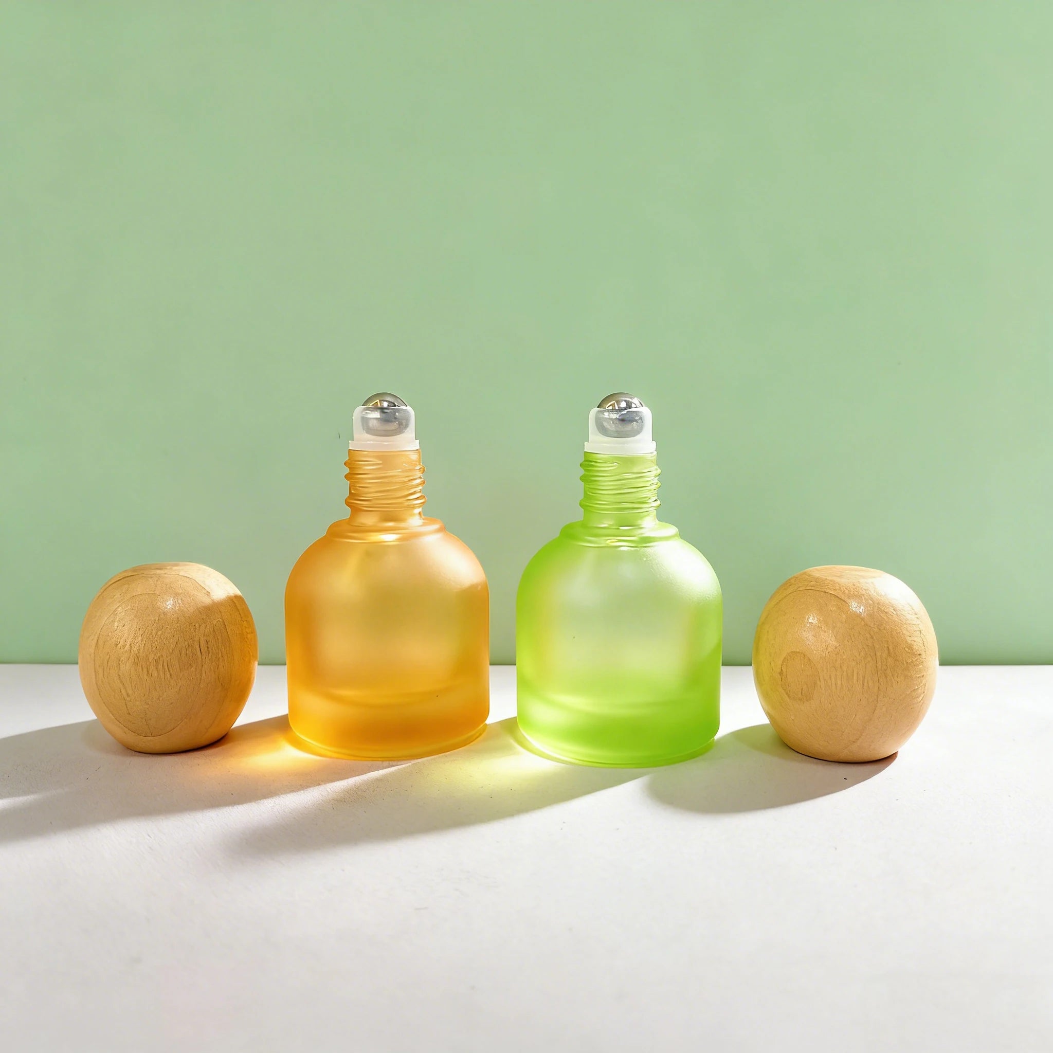 Unique 10ml Frosted Glass Roll on Bottle with Roller for Perfume Oil Eye Cream Message Packaging - 图片 6