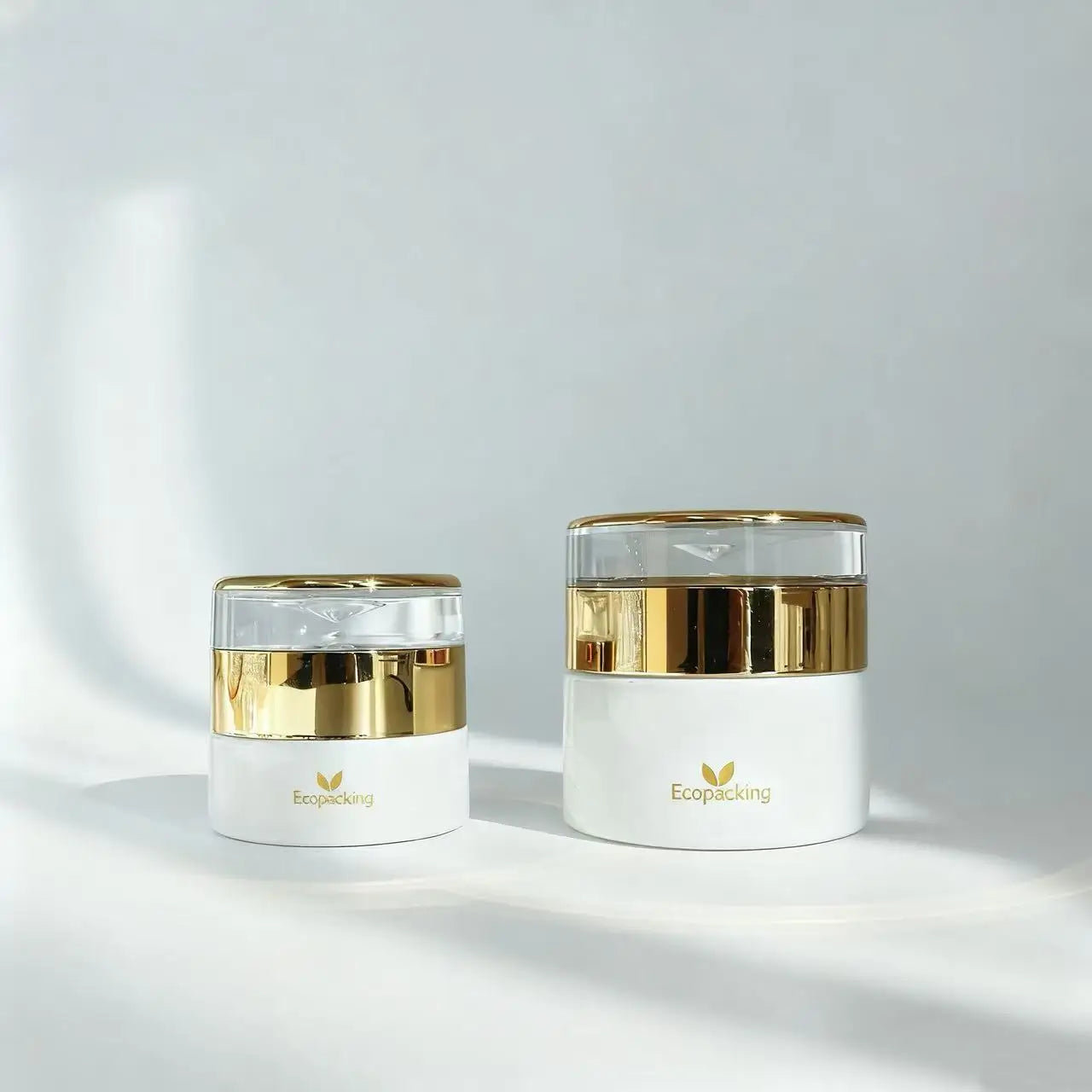 Hot Sale Glass Cosmetic Set 30ml White Dropper Bottle With Gold Lid Empty 15g Face Cream Jar - 图片 5