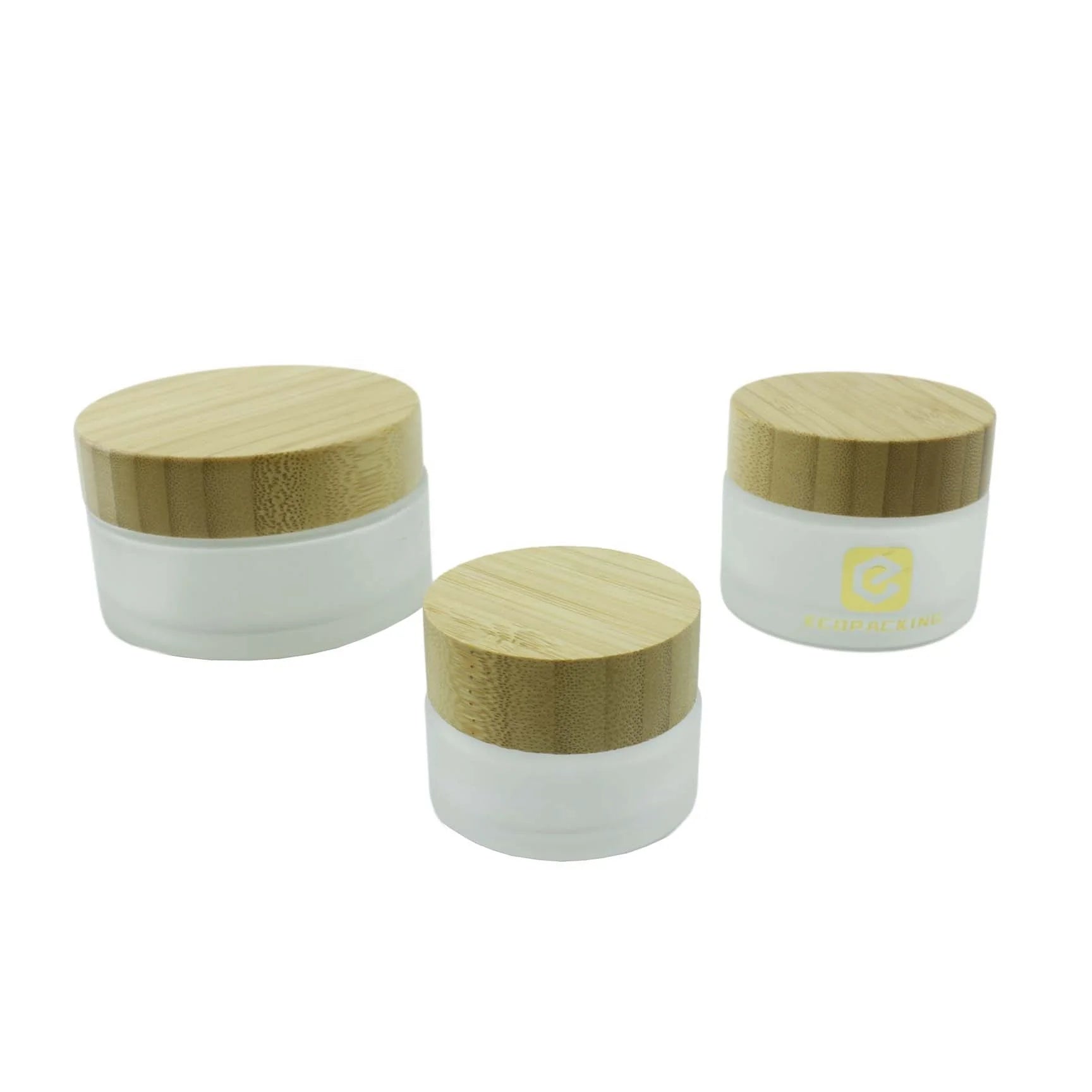 Hot Sale 5ml 15ml 30ml 50ml 100ml 200ml Glass Face Cream Jar with Bamboo Lid - 图片 3