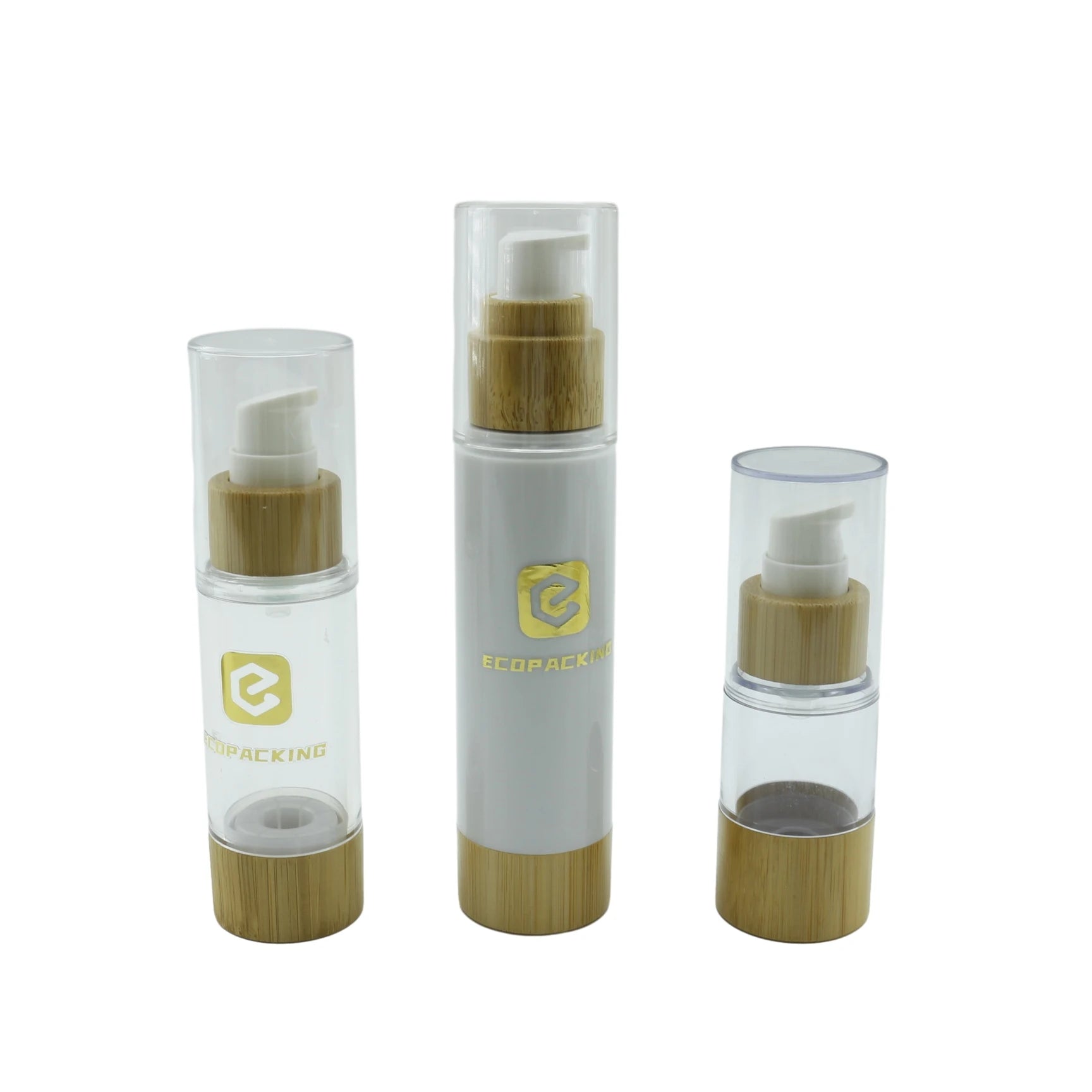 Eco-friendly Bamboo Airless Lotion Pump Bottle 15ml 30ml 50ml 100ml for Cosmetic Packaging