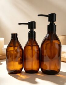 Custom Logo Bathroom 300ml 500ml Amber Black Plastic Foam Soap Pump Dispenser Bottles Conditioner Bottle