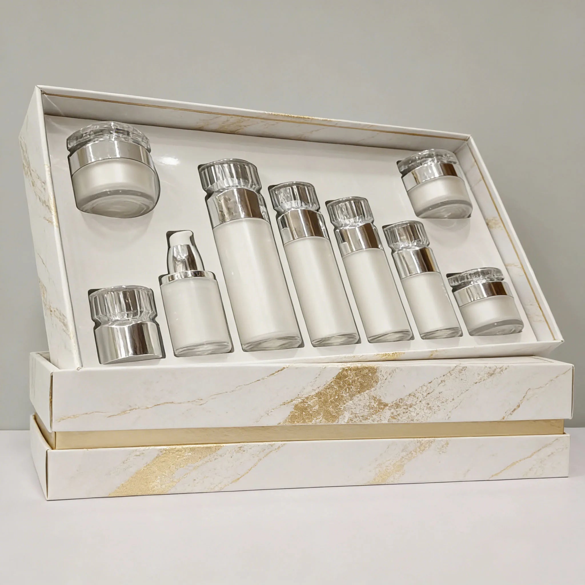 Thick Wall Acrylic Pump Bottle Empty Cream Jar High End Cosmetic Packaging With Custom Paper Boxes Packaging
