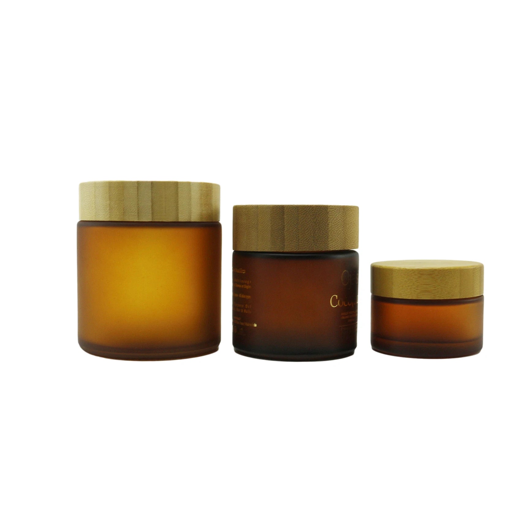30g 50g 100g 150g 250g Skin Care Face Cream Glass Jar with Bamboo Lid Frosted Amber Glass Jar - 图片 5