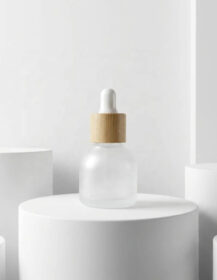 Premium 10ml Frosted Glass Dropper Bottles Bamboo Lid Empty Vials for Essential Oil Massage Oil