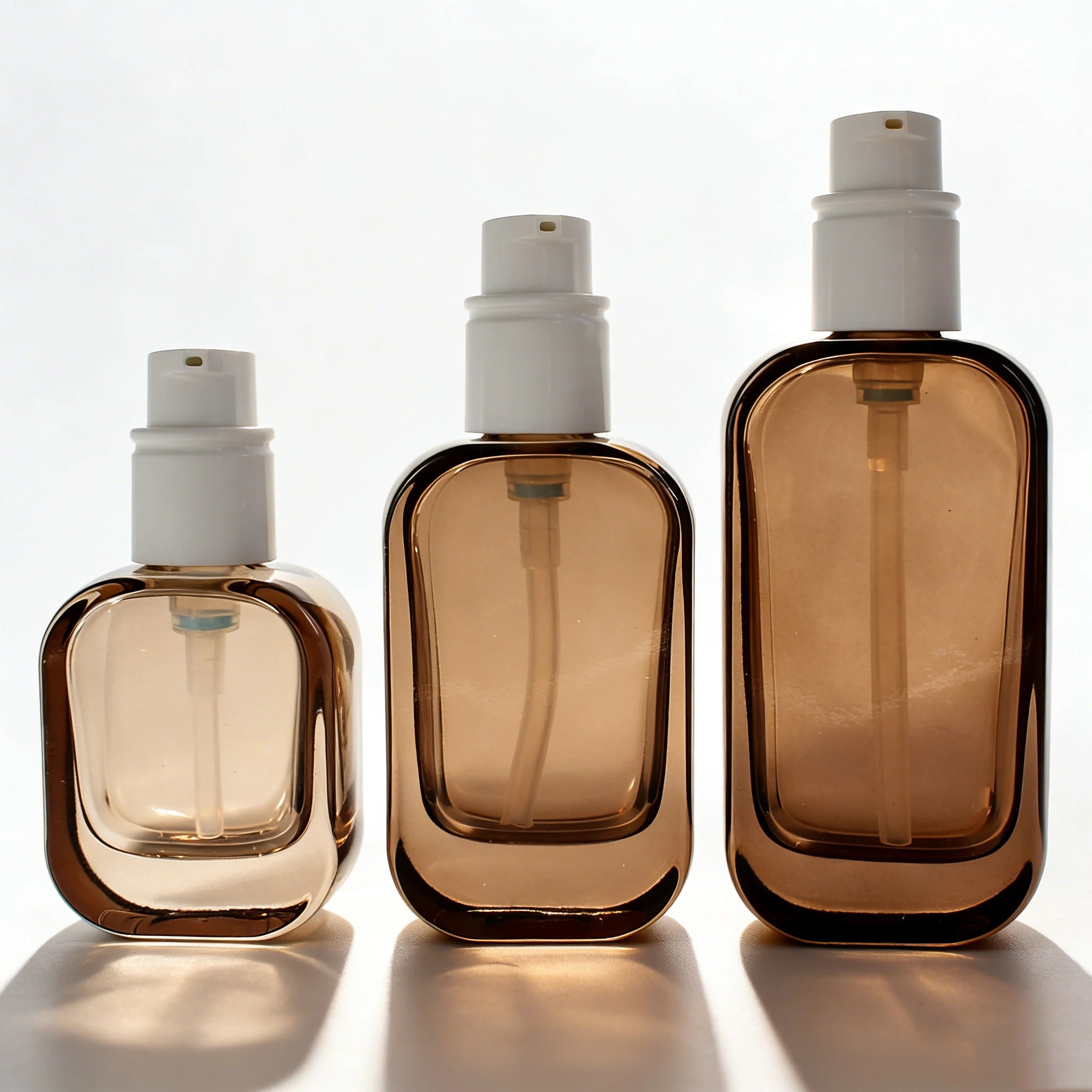 Luxury Custom Amber Glass Pump Spray Bottle for Hair Oil Perfume Essential Oil Lotion 20ml 30ml 50ml 100ml 120ml - 图片 2