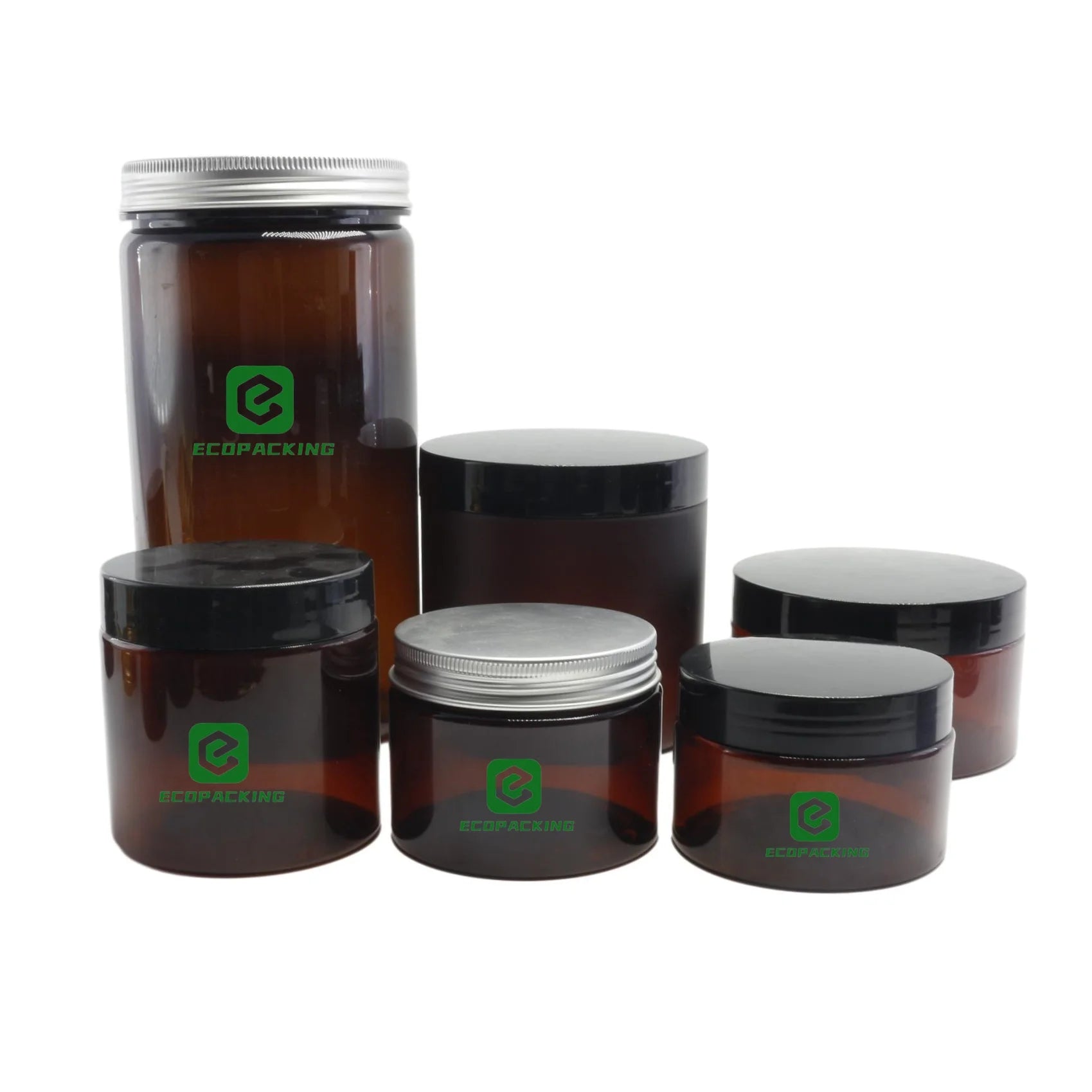 Wholesale Luxury PETG Plastic Cosmetics Packaging 8oz 250ml 500ml Amber Frost Body Butter Jar With Matte Lids for Body Scrub A88 - 图片 2