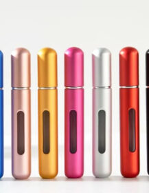 Mini 5ml 8ml Round Bottom Glass Aluminum Spray Atomizer Refillable Fine Mist Perfume Bottle with Pump Sealer