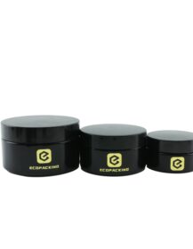 50ml 100ml 150ml 200ml Wide Mouth Black ultra Violet Light-Proof Glass Cream Jar Empty Uv Purple Glass Cosmetic Jar