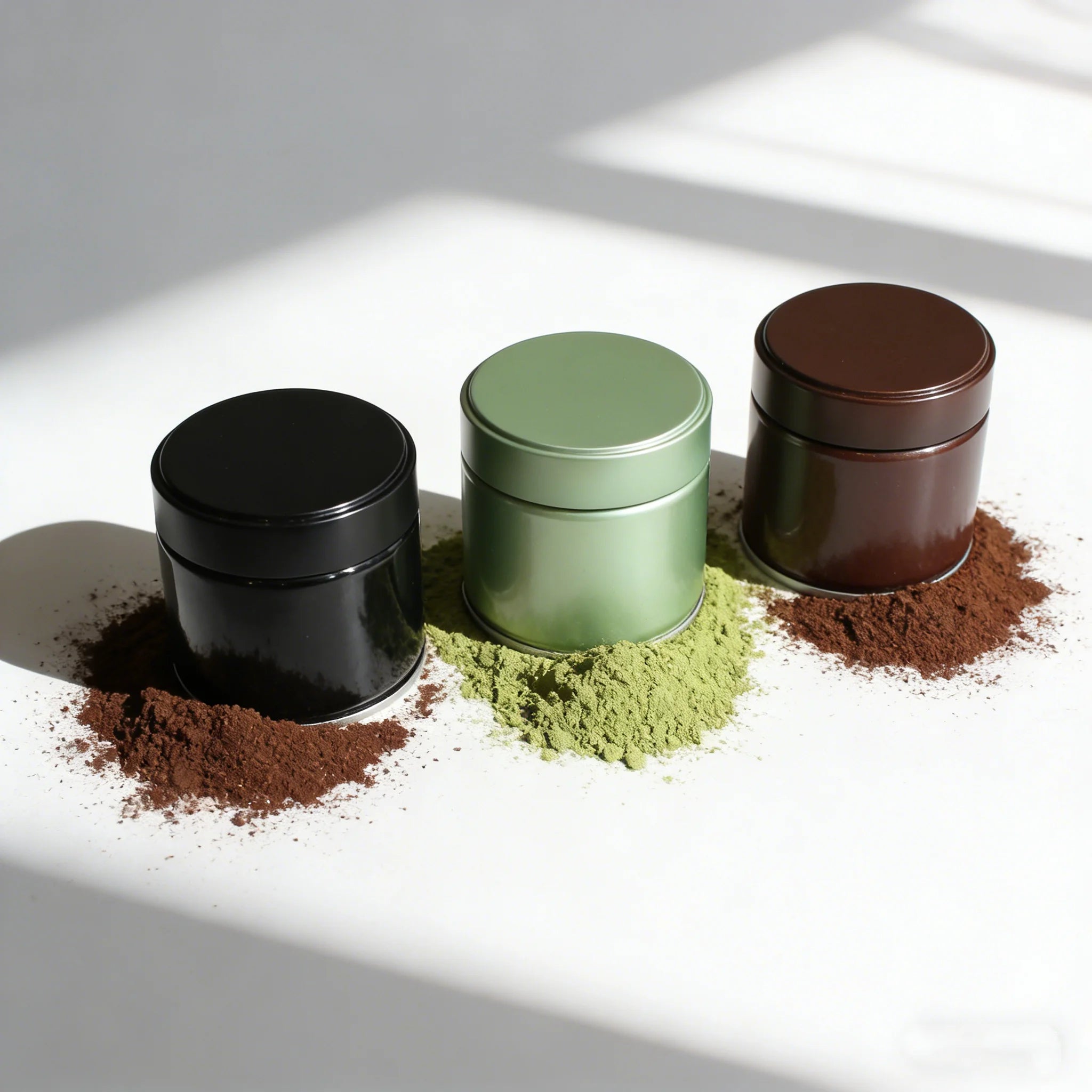 Hot Sale Beverage Tea Packaging Tin Iron Food Grade Eco Friendly Airtight Matcha Coffee Tea Powder Crown Cap Tea Tin Can Boxes - 图片 3