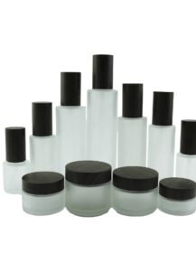 Empty 30g 50g Cream Jar 30ml 50m l 100ml 120ml Glass Pump Bottle Cosmetic Packaging Set