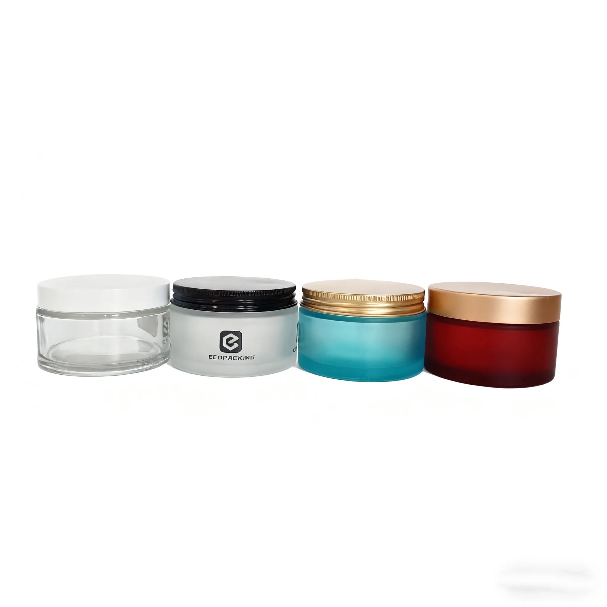 200g 200ml clear Frosted Body Butter Jars Glass Jars with Plastic Aluminum Lids for Cosmetics - 图片 7
