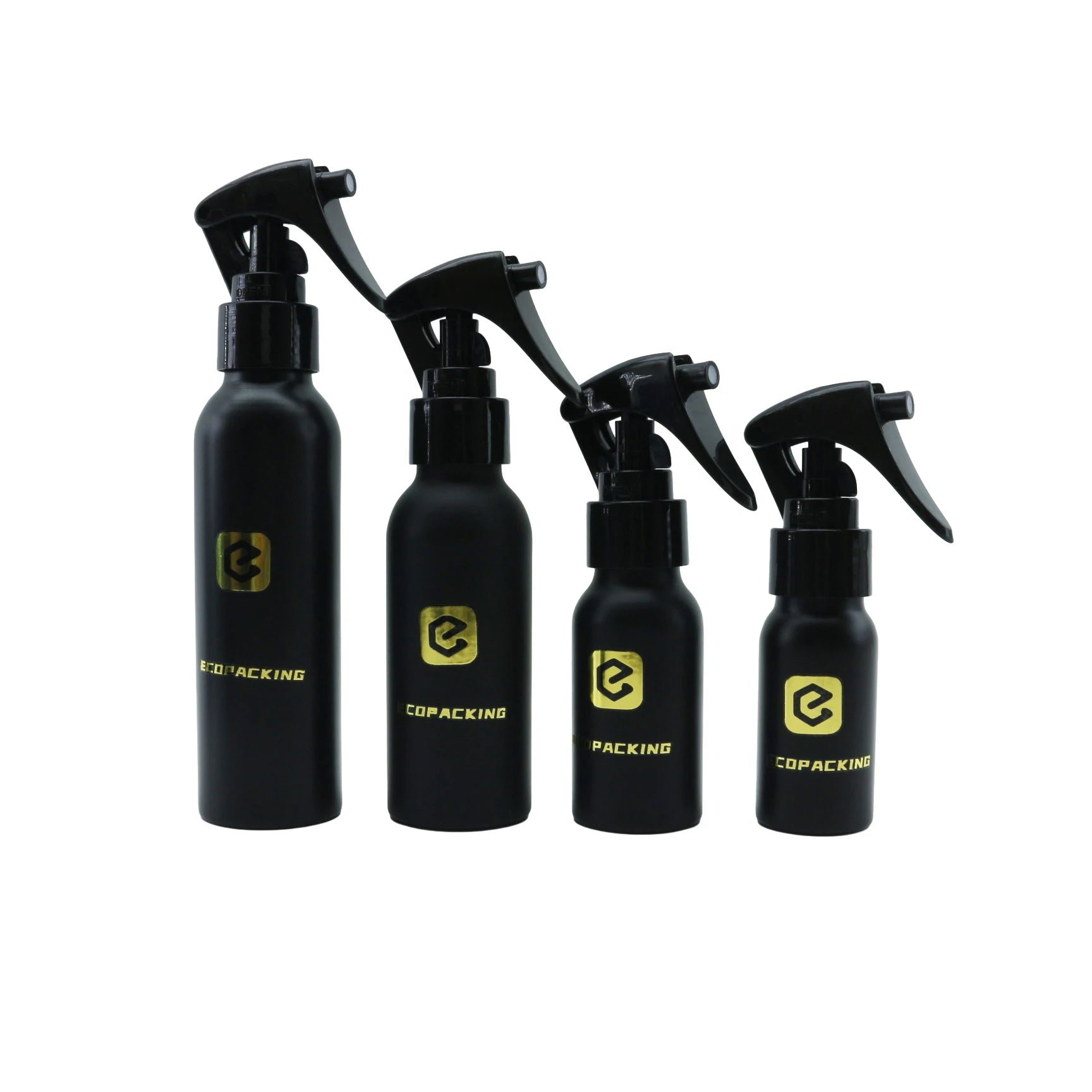 50ml 100ml 150ml 200ml 250ml 500ml Empty Matte Black Aluminium Fine Mist Spray Bottle with Pump D888 - 图片 2