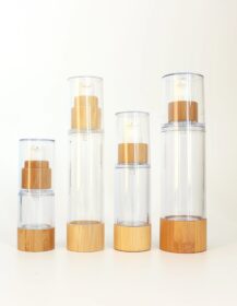 Empty Skincare Serum Lotion Bamboo Airless Lotion Pump Bottles Eco Friendly Cosmetic Packaging