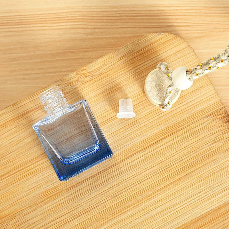 Empty 8ml Car Perfume Diffuser Glass Bottle Essential Oil Hanging Car Fragrance Bottle Container With Bambooi Lid - 图片 5